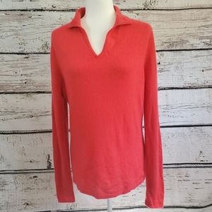 100% 2-ply Cashmere Tangerine Peck & Peck XL Sweater